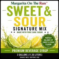 Sweet & Sour Signature Mix 3 Gallon Bag In Box BIB Beverage Syrup Sweet and Sour Signature Mix made with pure cane sugar and real juice in a 3 gallon Bag In Box BIB format for margaritas whiskey sours bars restaurants and beverage systems