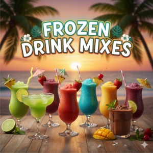 Premium bulk frozen drink mixes for wholesale; high-quality margarita and daiquiri mixes for commercial frozen drink machines by Margarita On The Run.